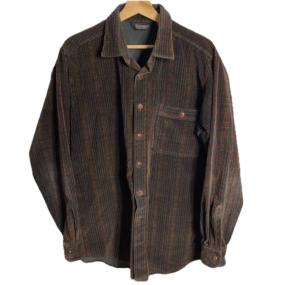 J. Peterman Other - Vtg J Peterman Corduroy Shirt Jacket Mens Large Made In USA Grandfather Shacket
